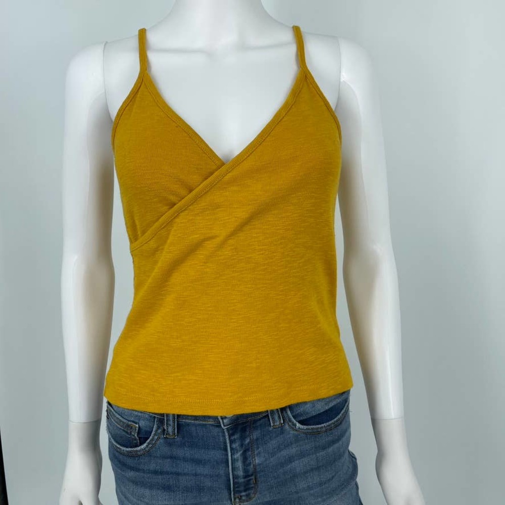 Madewell Mustard Yellow Cross Over Tank Top Size Small